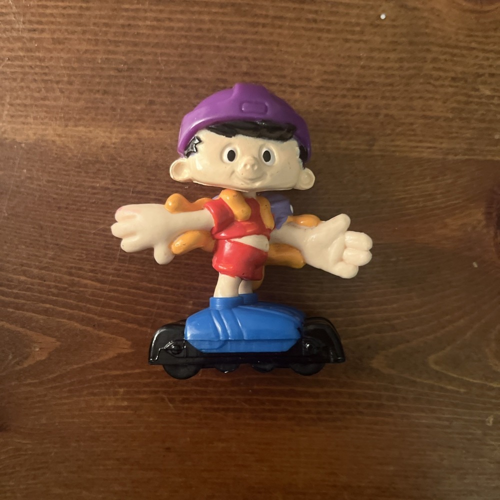 Vintage 1994‎ Bobby's World Bobby On A Skateboard plastic pvc toy figure 2.25"